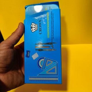 ست پرگاروخط کش جعبه فلزی مارک crown